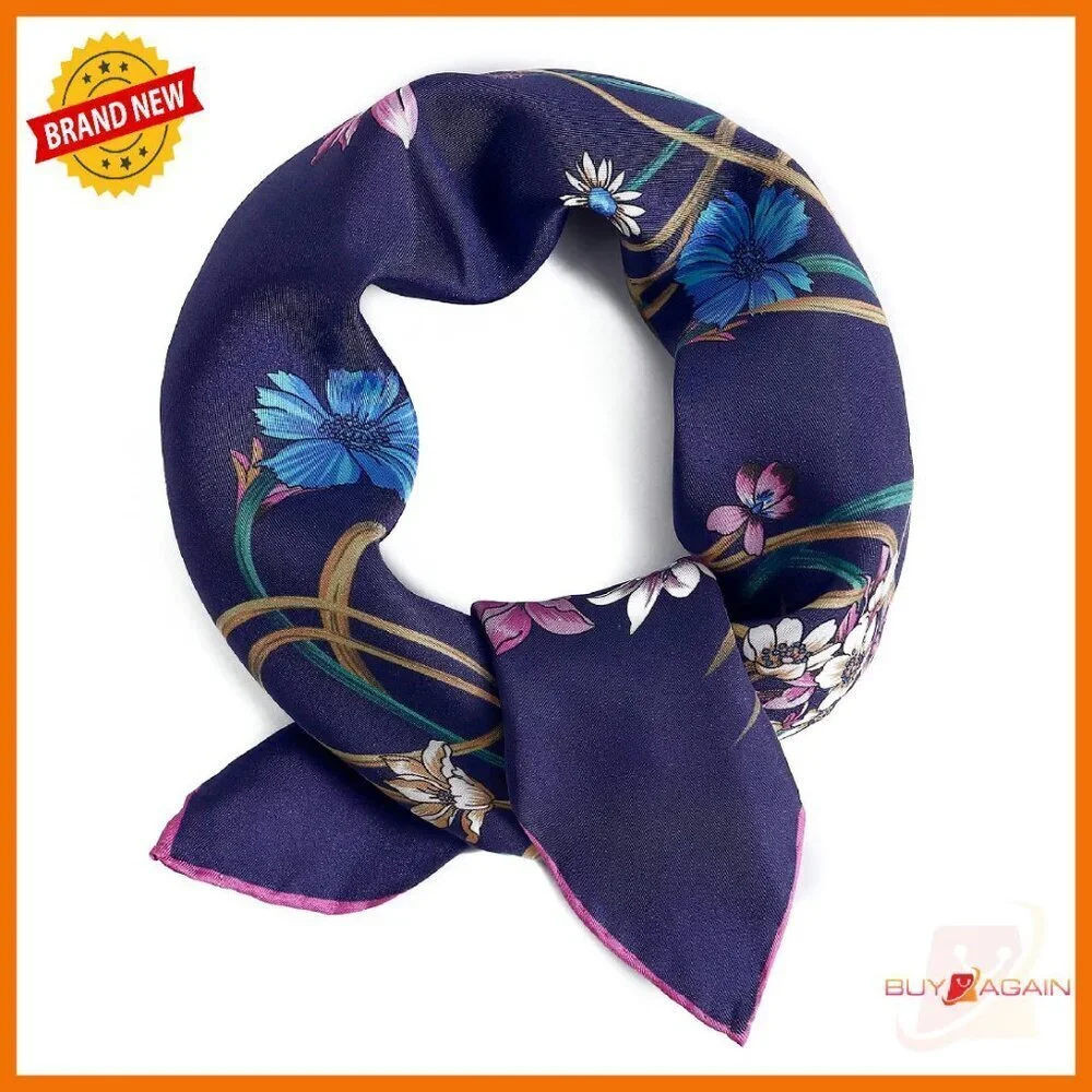 100% Pure Mulberry Silk Scarf 21x21